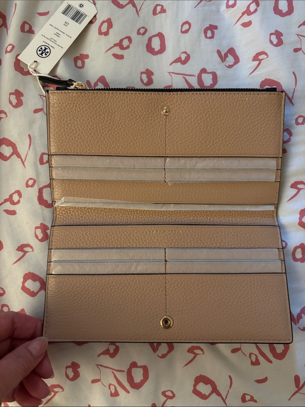 Tory Burch Blake Black Leather slim wallet nwt - Picture 3 of 5